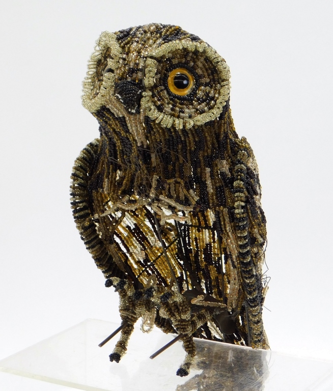 ITALIAN GLASS BEADED FIGURAL OWL