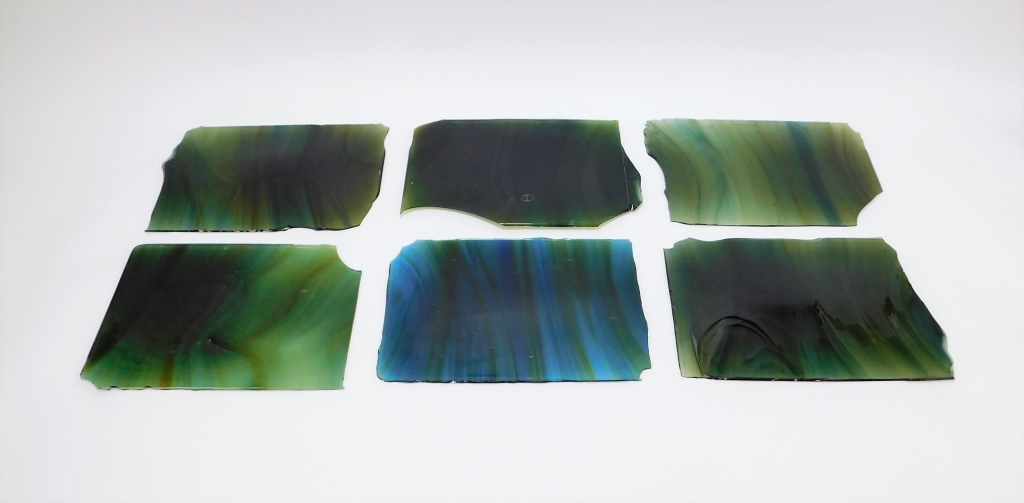 6PC TIFFANY STYLE SLAG GLASS PANELS