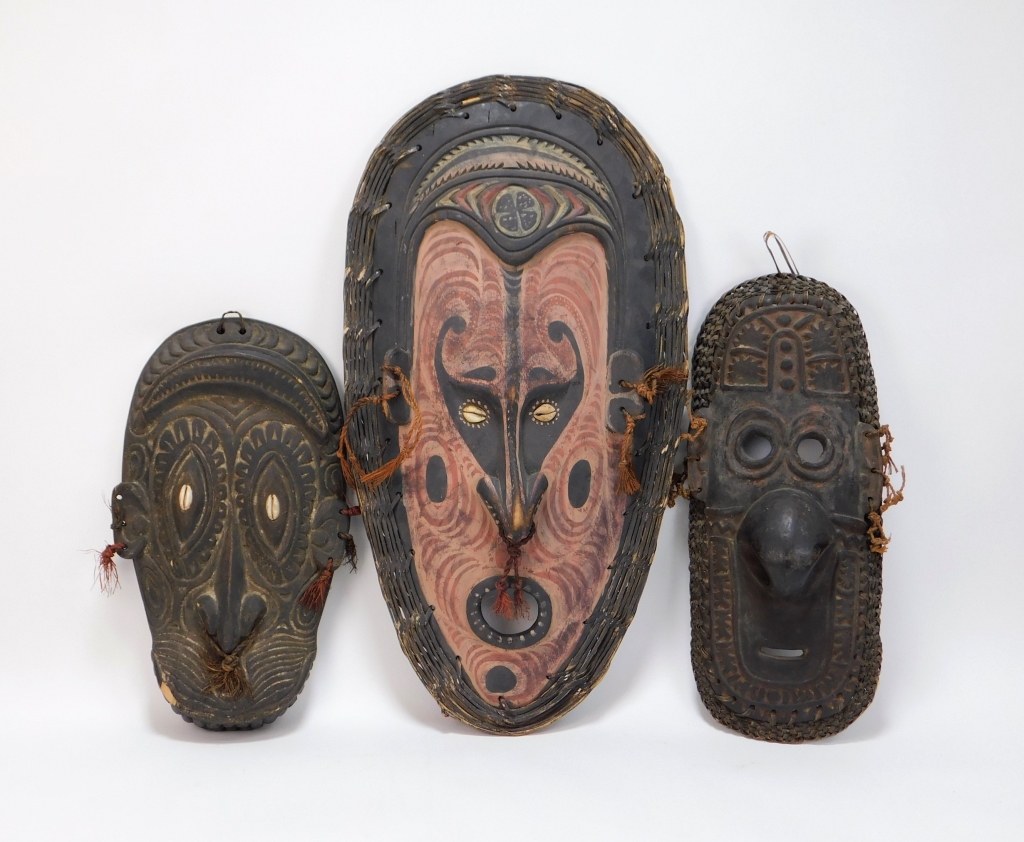 3PC SEPIK RIVER NEW GUINEA CARVED 29a3ac