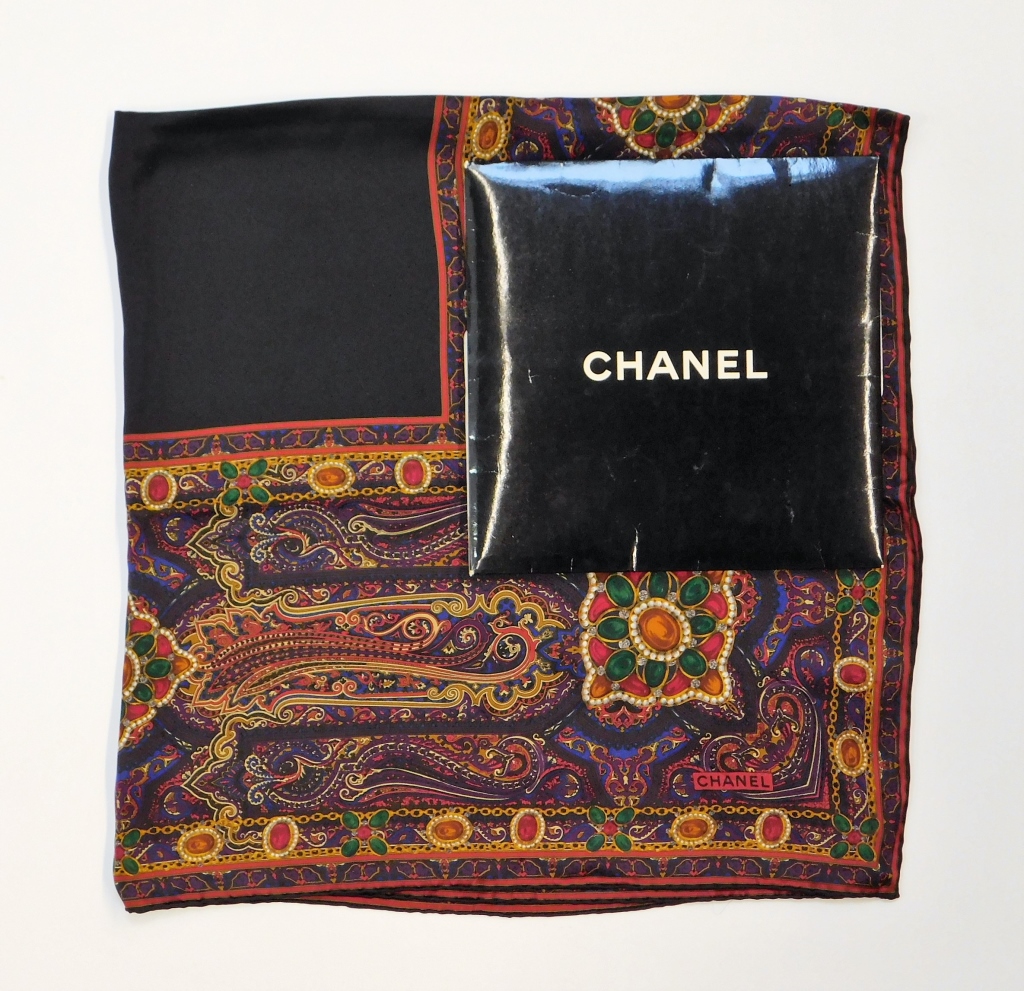 CHANEL JEWEL TONED PAISLEY SILK