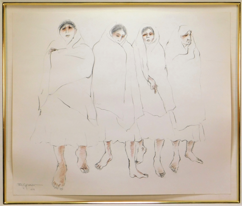 R. C. GORMAN WOMEN IN WHITE PENCIL