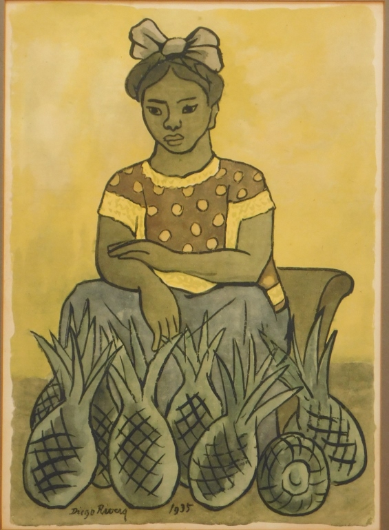 DIEGO RIVERA GIRL WITH PINEAPPLES 29a486