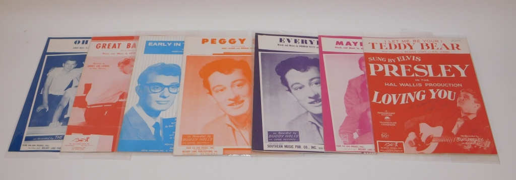 8 ASSORTED 1957 ROCK AND ROLL SHEET