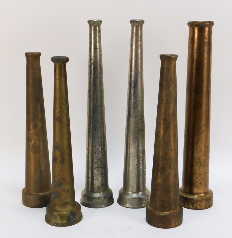 6PC ANTIQUE AMERICAN BRASS FIRE 29a52b