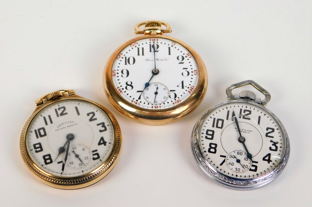 3 ASSORTED AMERICAN POCKET WATCHES 29a54c