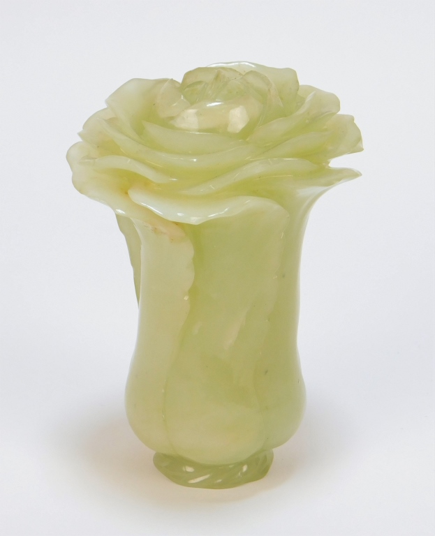 CHINESE CARVED HARDSTONE FLOWER