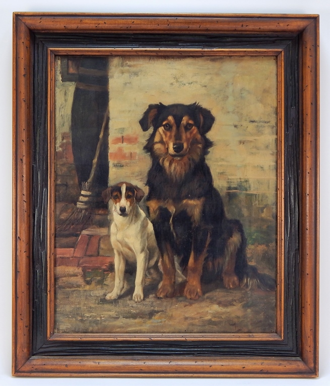 FINE 19C AMERICAN SCHOOL DOG PORTRAIT 29a5c0