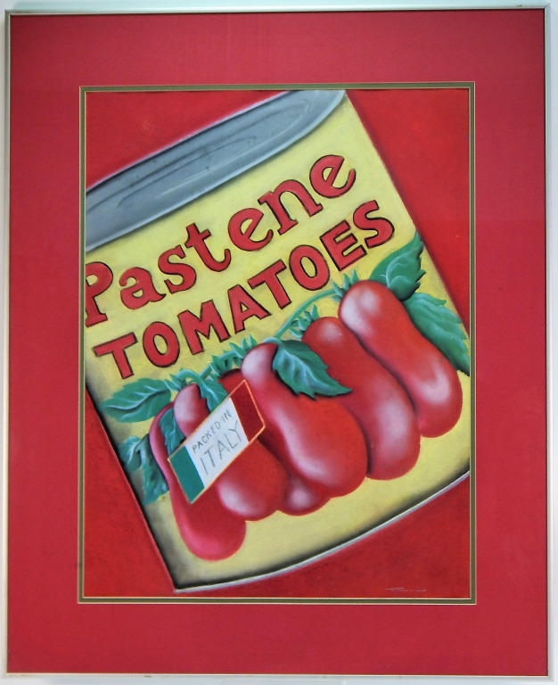 MODERN TOMATO CAN STILL LIFE PASTEL 29a60d