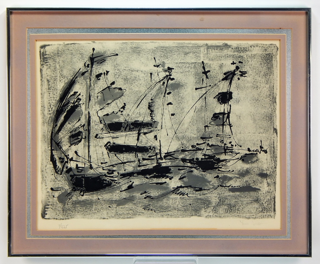 AMERICAN MODERN SEMI ABSTRACT SAILBOAT 29a617