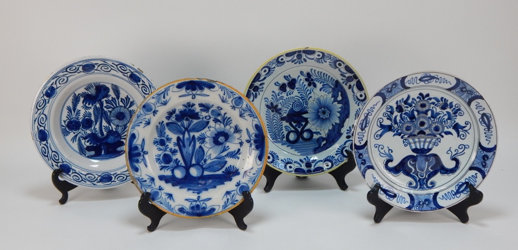 4PC ASSORTED DELFT POTTERY BLUE 29a641