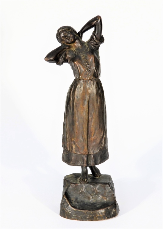 FRANZ SAUTNER YOUNG WOMAN BRONZE