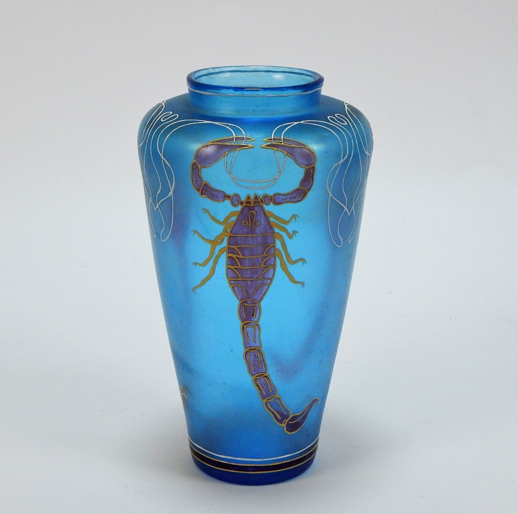 CZECH IRIDESCENT ENAMEL SCORPION 29a689