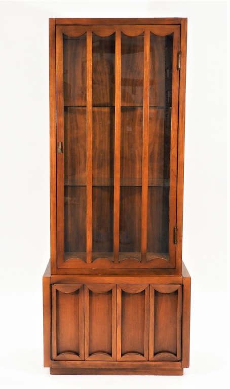 C 1960 AMERICAN MODERN WALNUT HUTCH 29a6b5