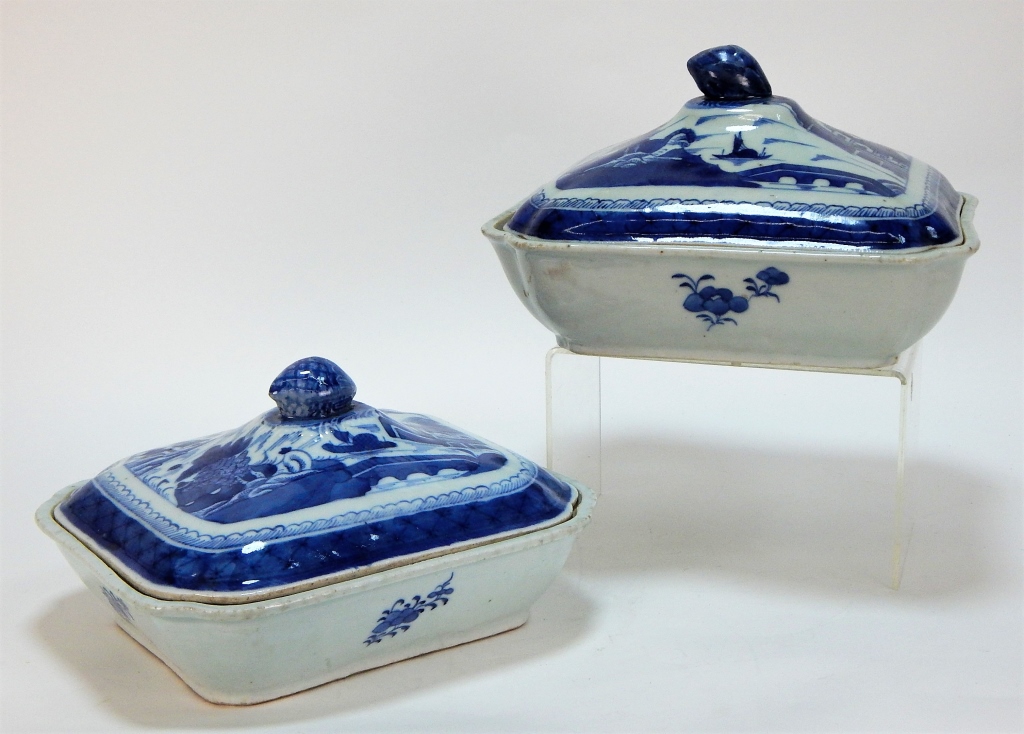 2 CHINESE CANTON COVERED TUREENS