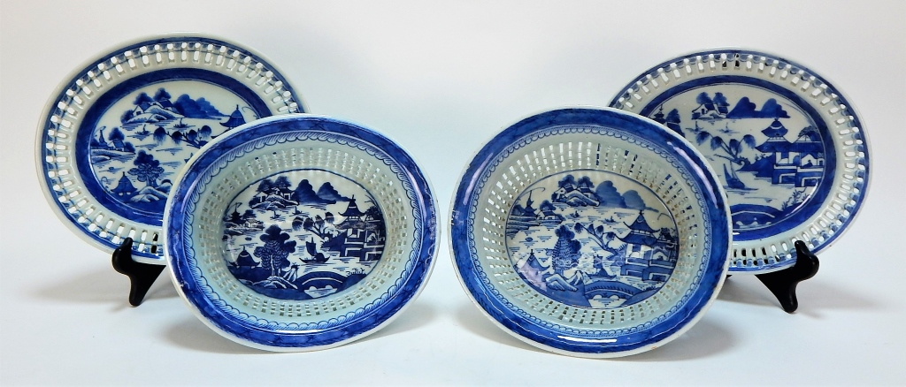 PR 19C CHINESE CANTON RETICULATED BASKETS