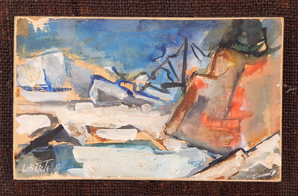 JEAN LIBERTE MODERN CUBIST SEASCAPE 29a7c3