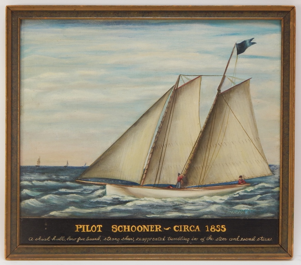 AMERICAN FOLK STYLE MARITIME SCHOONER 29a7d4