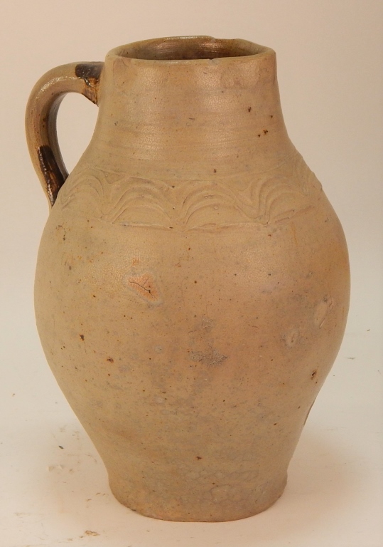 19C AMERICAN OVOID STONEWARE EWER JUG