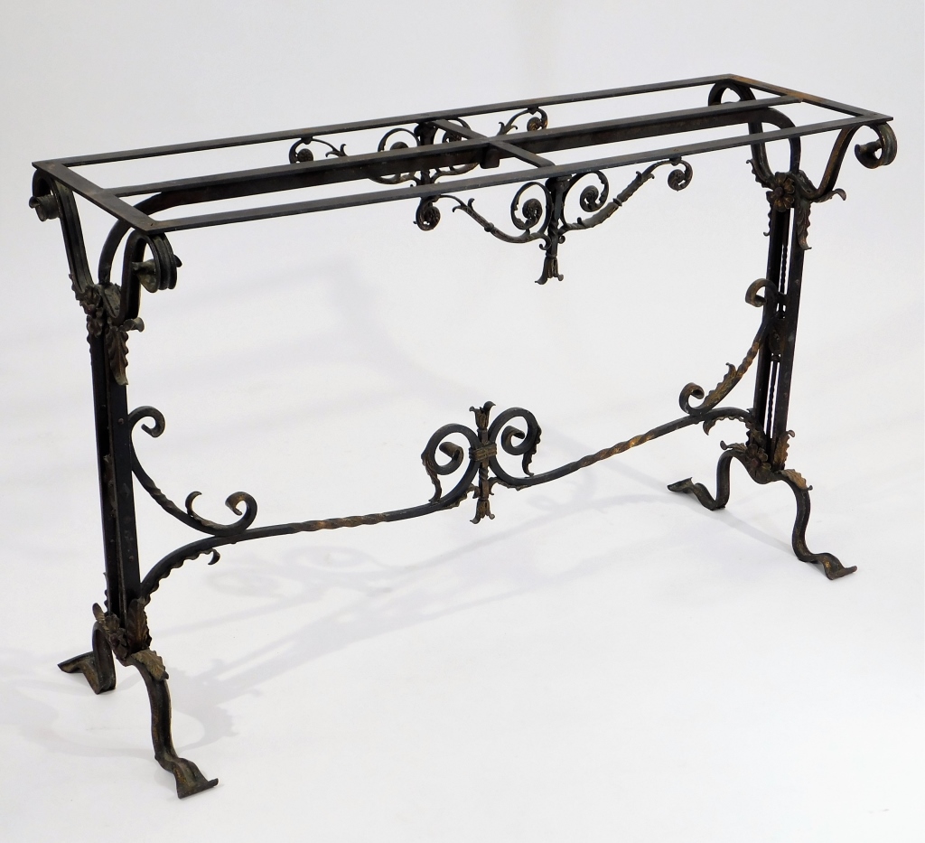 1930S WROUGHT IRON CONSOLE TABLE ,20th