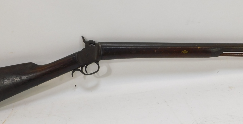 19C. WALNUT STOCK LONG ARM PERCUSSION