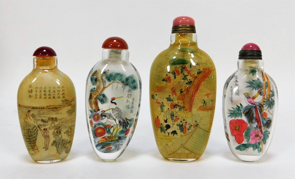 4PC CHINESE PAINTED SNUFF BOTTLES 29b81d