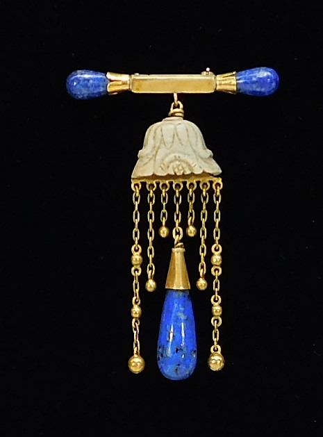 CHINESE QING DYNASTY GOLD LAPIS 29b816