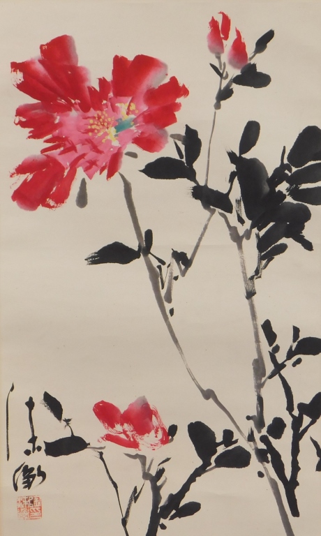 JAPANESE RED FLOWERS HANGING WALL 29b8a9