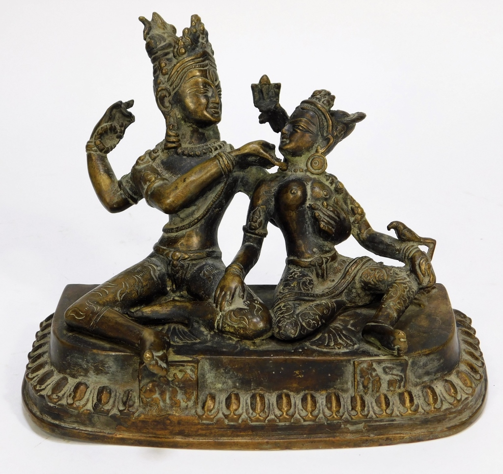 ANTIQUE INDIAN VISHNU AND LAKSHMI