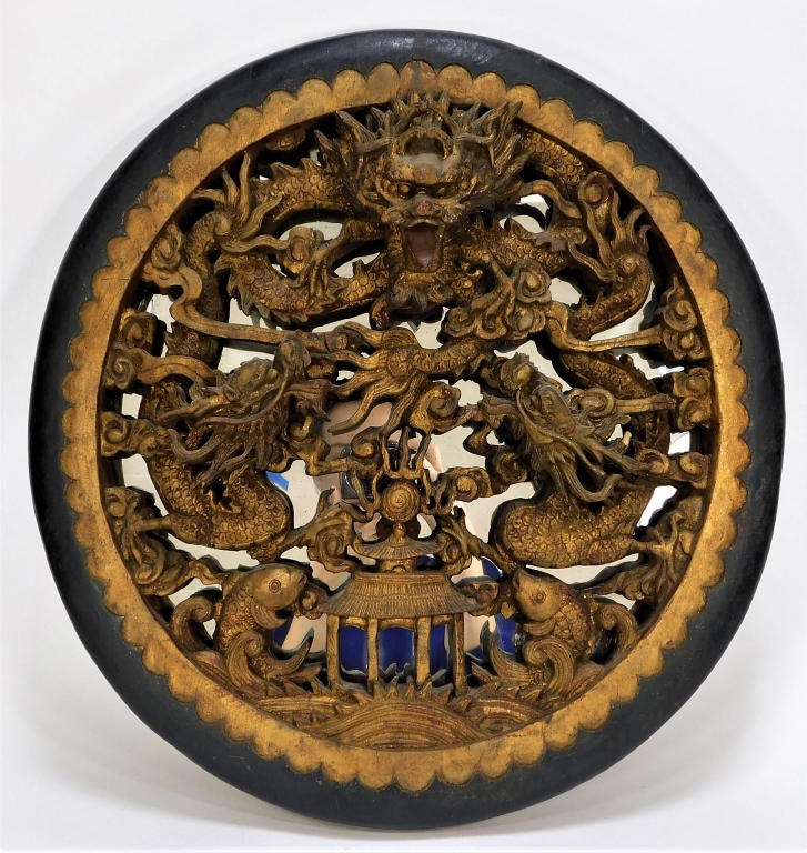 CHINESE GILT CARVED WOOD ARCHITECTURAL