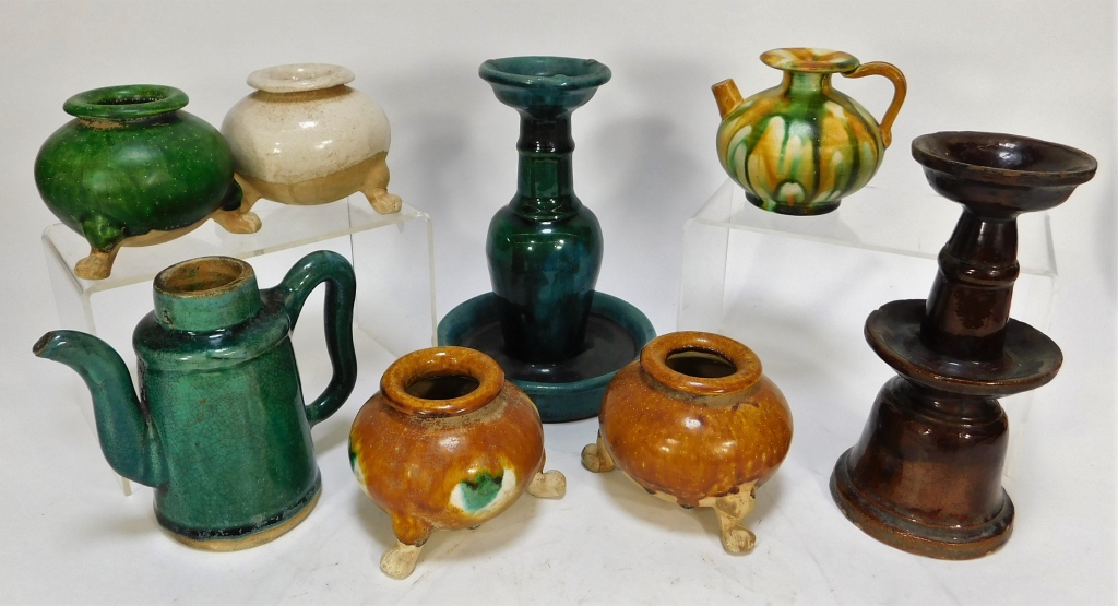 8PC CHINESE SAWANKHALOK POTTERY 29b91f