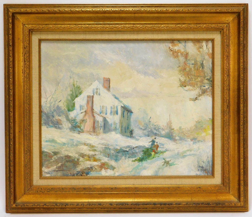 CHRIS BENVIE WINTER CABIN LANDSCAPE 29b94b