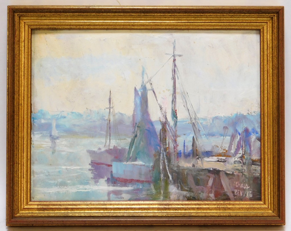 CHRIS BENVIE WICKFORD HARBOR SEASCAPE 29b95a