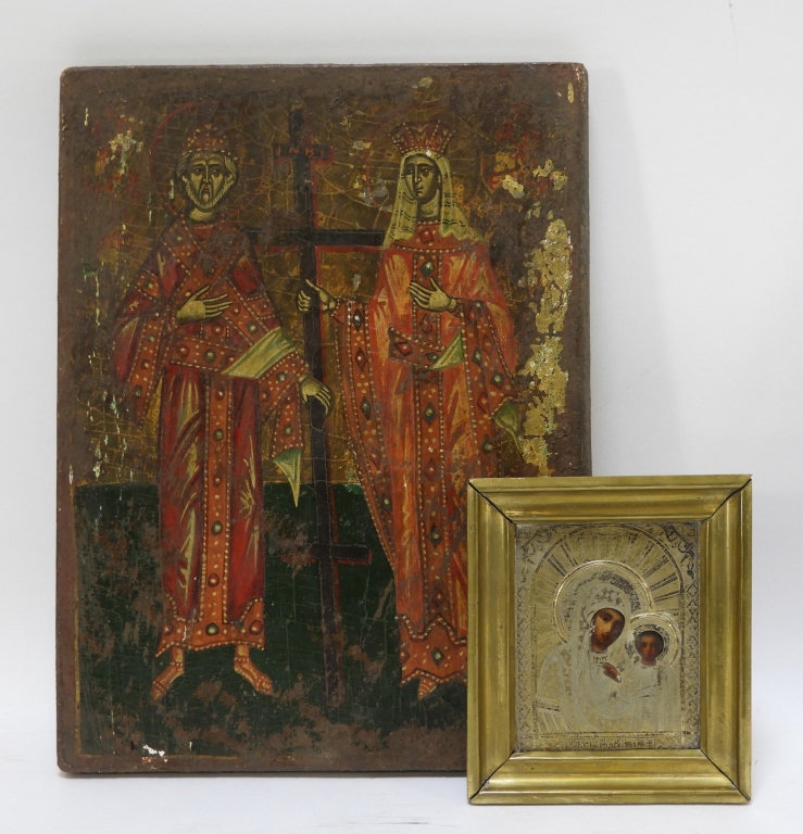 2PC EARLY RUSSIAN GREEK RELIGIOUS