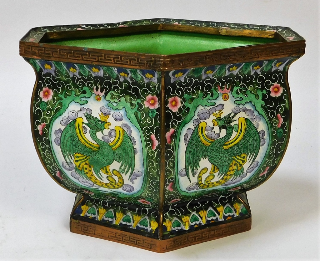 CHINESE ENAMELED COPPER FLORAL 29b9e0