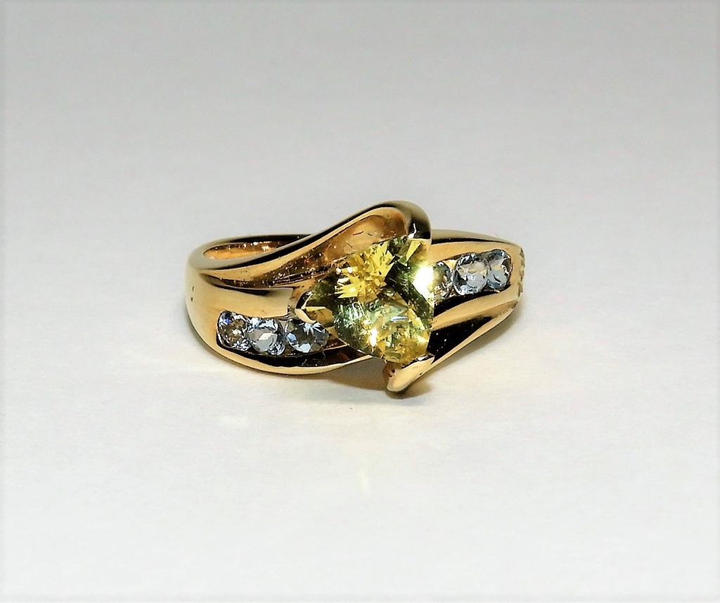 14K YELLOW GOLD CITRINE ZIRCONIA 29ba1e