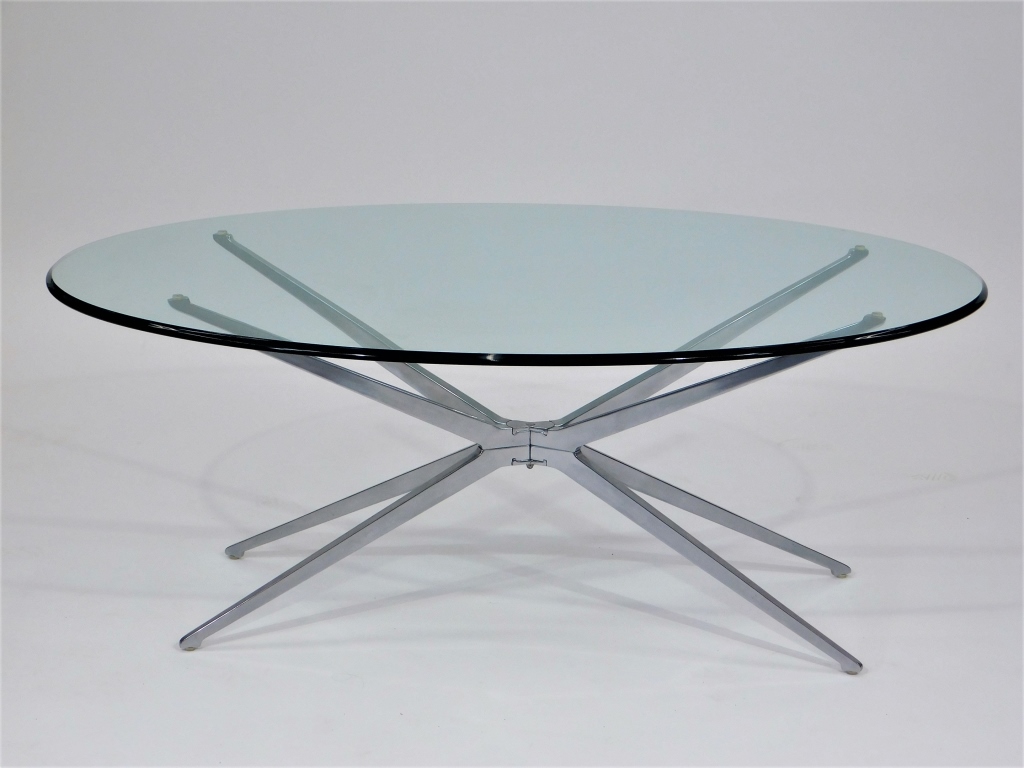 MCM BEVELED GLASS ALUMINUM BASE