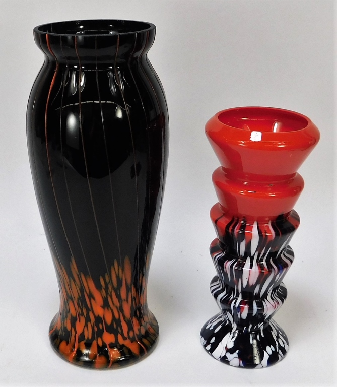 2PC KRALIK RUCKL BOHEMIAN ART GLASS