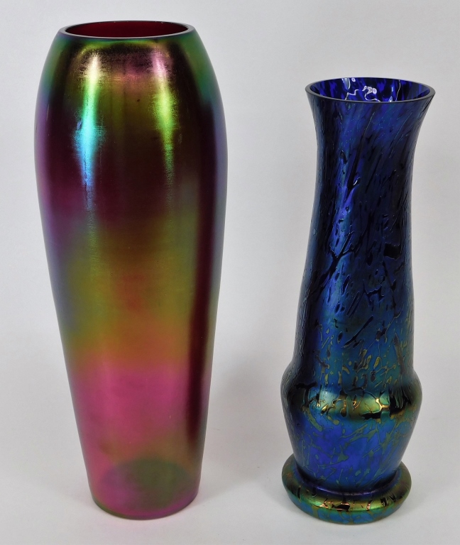 2PC KRALIK OIL SPILL BOHEMIAN ART