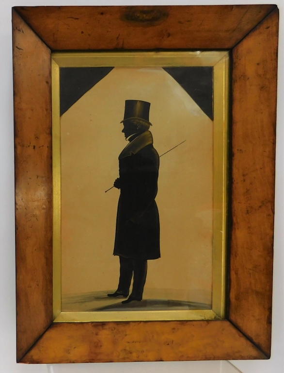 19C AMERICAN INK SILHOUETTE OF