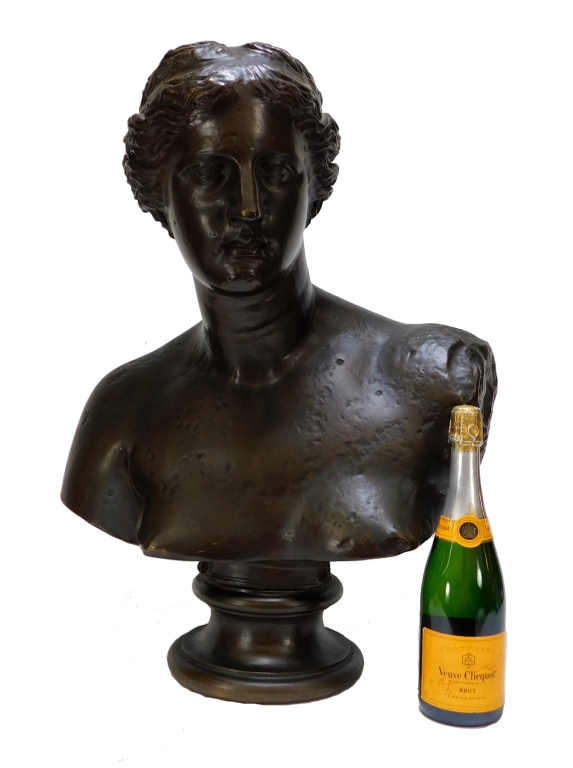 LARGE F. BARBEDIENNE BRONZE BUST