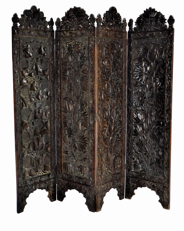 19C ANGLO-INDIAN CARVED HARDWOOD