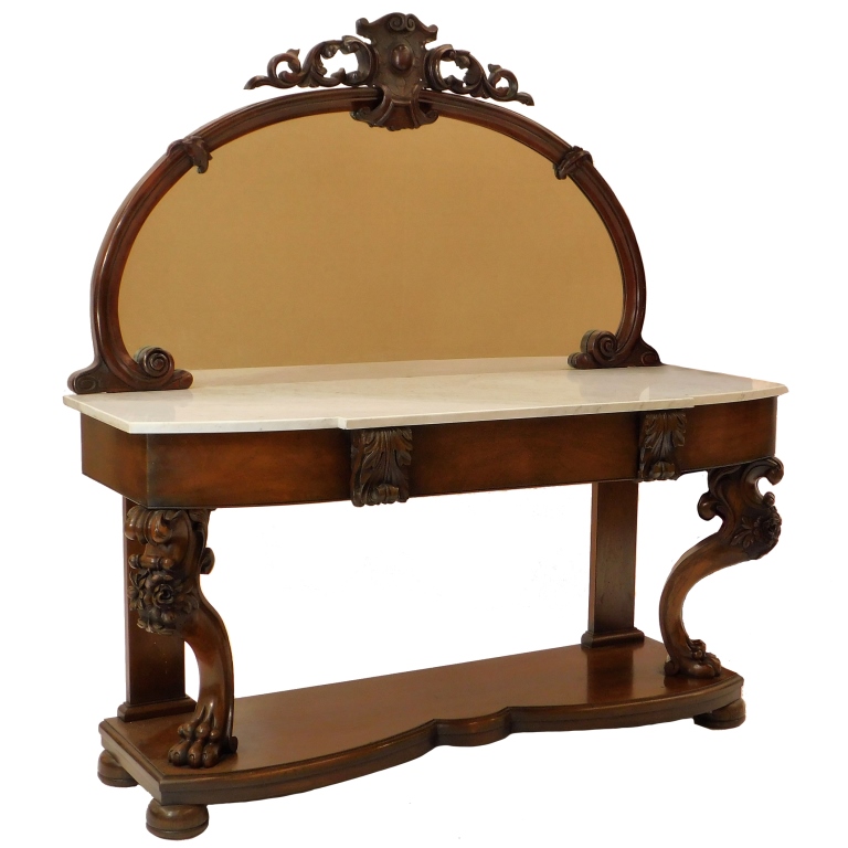 VICTORIAN ROCOCO MAHOGANY MARBLE