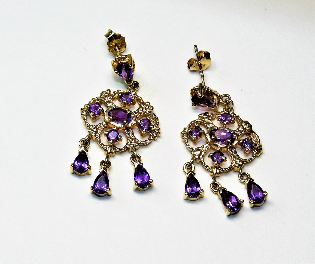 ESTATE 14K GOLD AMETHYST FANCY