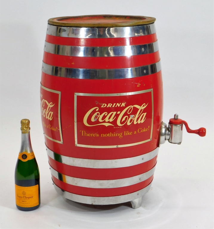 COCA-COLA WOODEN BARREL SYRUP DISPENSER