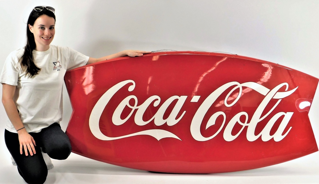 LARGE 6 FOOT FISH TAIL COCA-COLA METAL