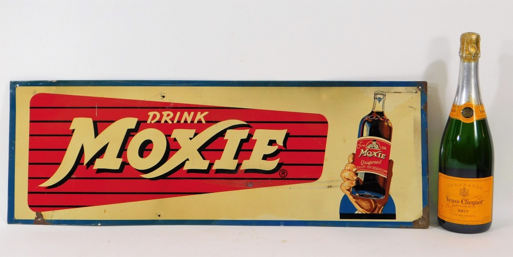 DRINK MOXIE SODA TIN ADVERTISING 29bd4e