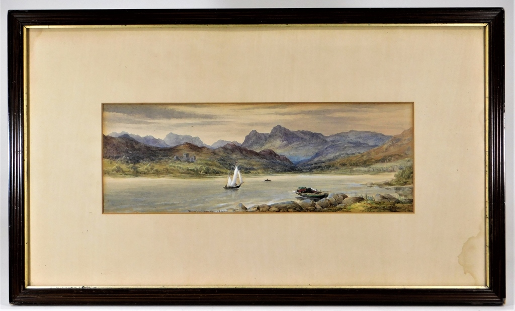 1863 ENGLISH WINDERMERE LAKE LANDSCAPE