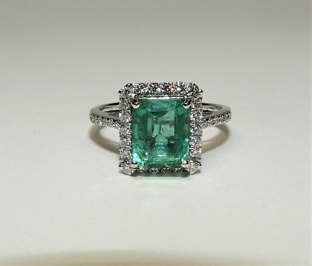 FINE 2 48CT EMERALD DIAMOND PLATINUM 29bde6