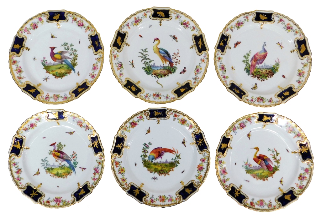 6PC COPELAND SPODE EXOTIC BIRD