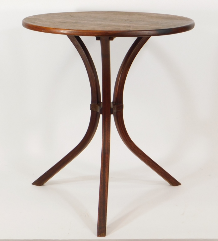 MCM MAHOGANY ROUND TOP PEDESTAL